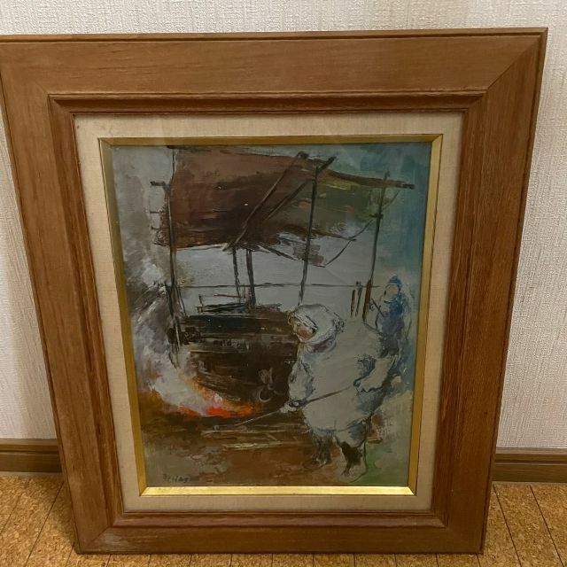 美術品/アンティーク 絵 絵画 真作 油絵 風景画 美術品 長尾 和 「装い