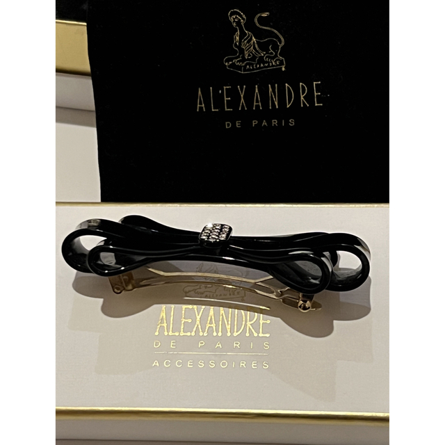 Alexandre de Paris(アレクサンドルドゥパリ)のAlexandre de Paris祭り12  バレッタ　黒リボン レディースのヘアアクセサリー(バレッタ/ヘアクリップ)の商品写真