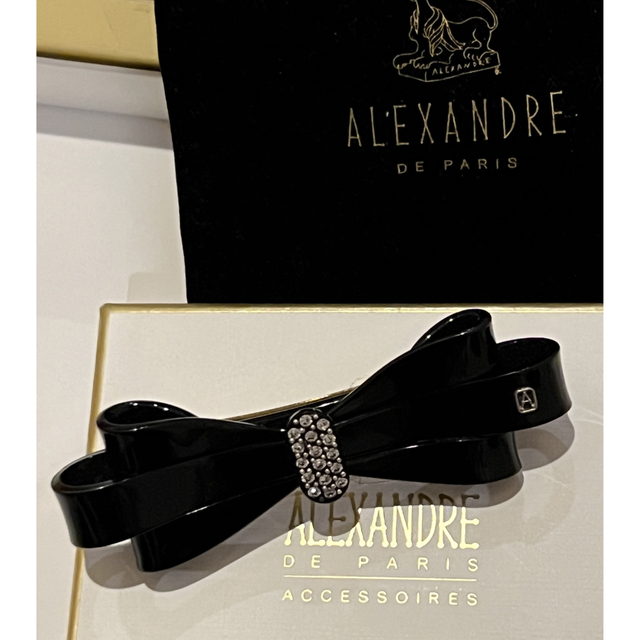 ALEXANDERE DE PARIS リボンバレッタ　未使用　黒