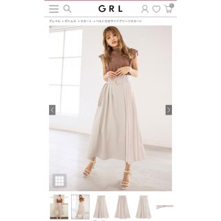 ⭐︎⭐︎新品未使用⭐︎ベルト付きサイドプリーツスカート k8497u