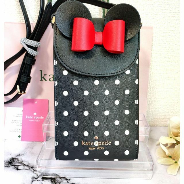 kate spade new york(ケイトスペードニューヨーク)の新品 ミニー ケイトスペード ディズニー 財布 スマホショルダー スマホケース レディースのバッグ(ショルダーバッグ)の商品写真