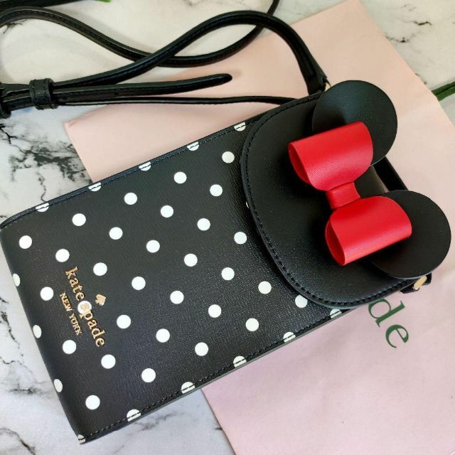 kate spade new york(ケイトスペードニューヨーク)の新品 ミニー ケイトスペード ディズニー 財布 スマホショルダー スマホケース レディースのバッグ(ショルダーバッグ)の商品写真