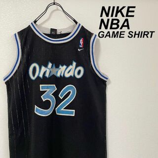 ナイキ(NIKE)のナイキ NBA ゲームシャツ オーランドマジック オニール 黒 刺繍 00's(タンクトップ)