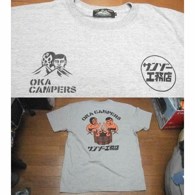 灰 パンクドランカーズ 未使用 丘キャンパーズ サンゾー工務店 Tシャツ XL
