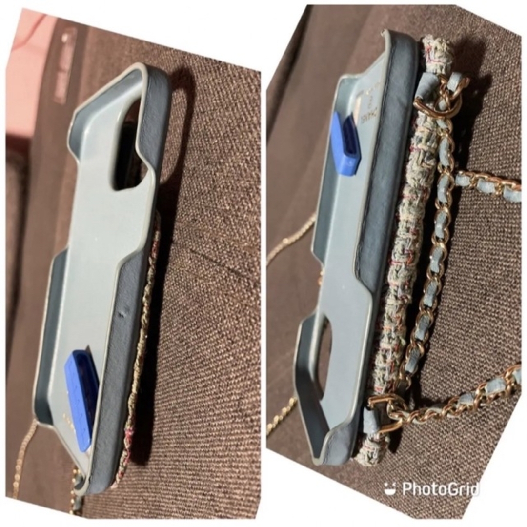 CHANEL - シャネルCHANEL iPhone12Pro ツイード チェーンショルダー