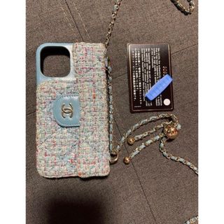 シャネルCHANEL iPhone12Pro ツイード チェーンショルダーケース