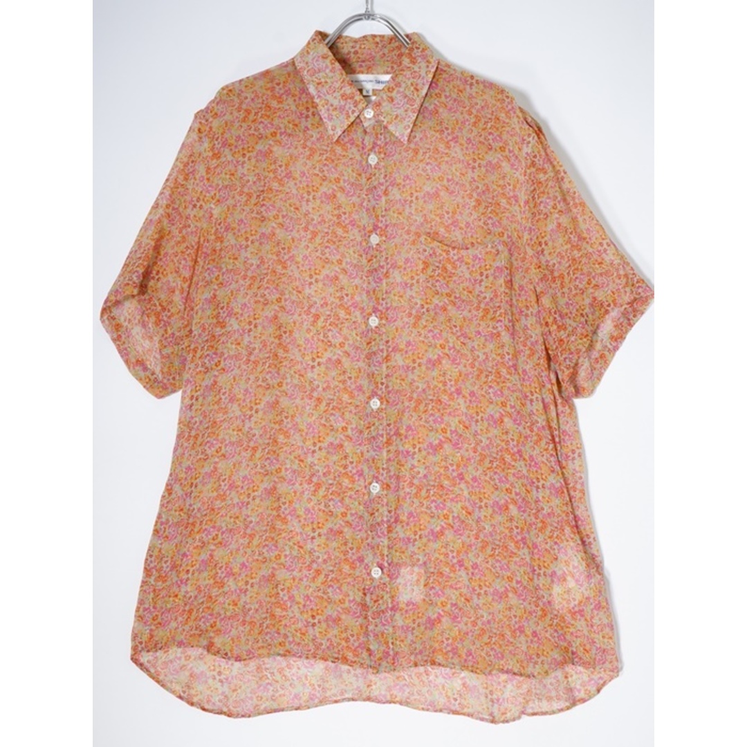 COMME des GARCONS SHIRTコムデギャルソンシャツ フランス製 フラワー小花柄 シルク100%半袖シャツ【M】【MSHA71750】