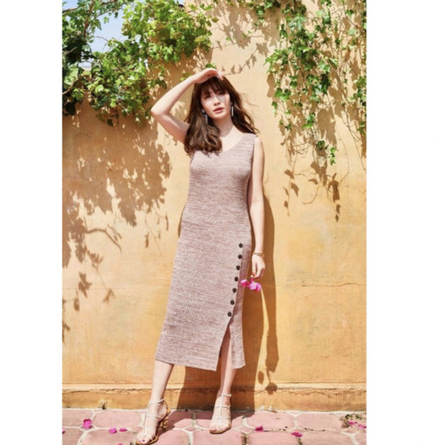 【30％OFF】 herlipto Double Dress Knit V-neck ワンピース