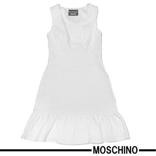 新品モスキーノMOSCHINO異素材MIXボウタイセーター チェック白44