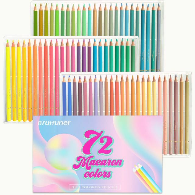 【色: 72マカロン色鉛筆】マカロン色鉛筆 72色セット 油性色鉛筆 非毒性・写