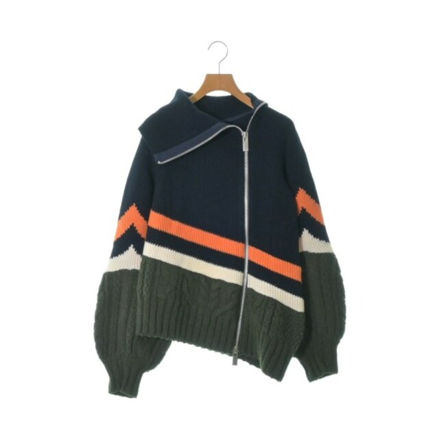 sacai(サカイ)のsacai サカイ ニット・セーター 1(S位) 紺xカーキxオレンジ等 【古着】【中古】 レディースのトップス(ニット/セーター)の商品写真