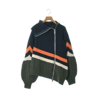 sacai サカイ ニット・セーター 1(S位) 紺xカーキxオレンジ等 【古着】【中古】