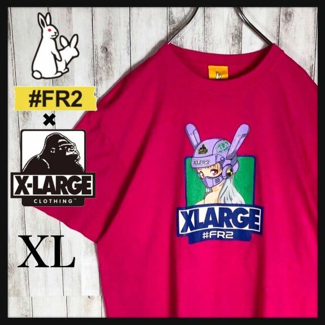 #FR2(エフアールツー)の【限定コラボ】FR2 XLARGE コラボ 色情兎 バイカーガール Tシャツ メンズのトップス(Tシャツ/カットソー(半袖/袖なし))の商品写真