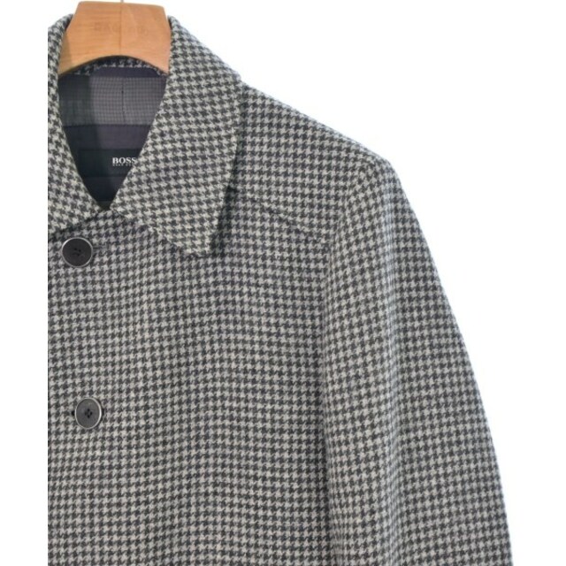 HUGO BOSS - HUGO BOSS ステンカラーコート 44(S位) グレーx黒(千鳥格