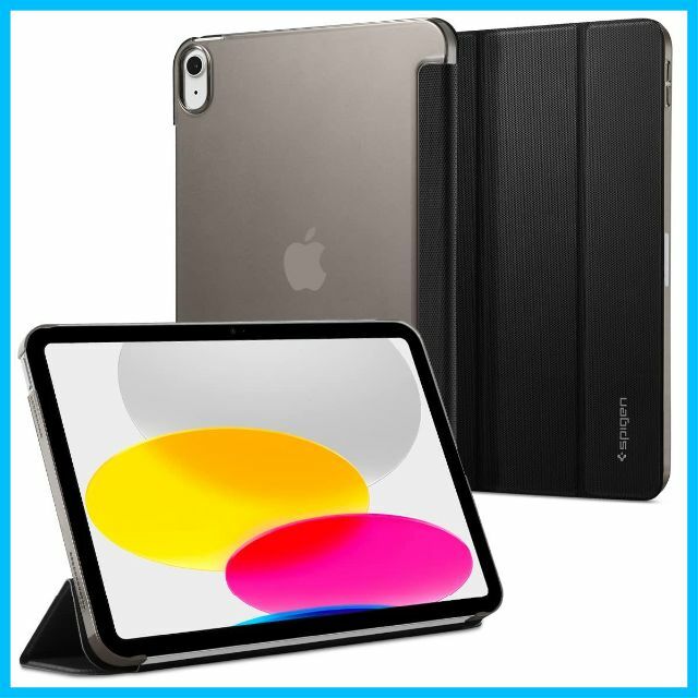 【色: ブラック】Spigen iPad 第10世代 ケース (2022) 対応