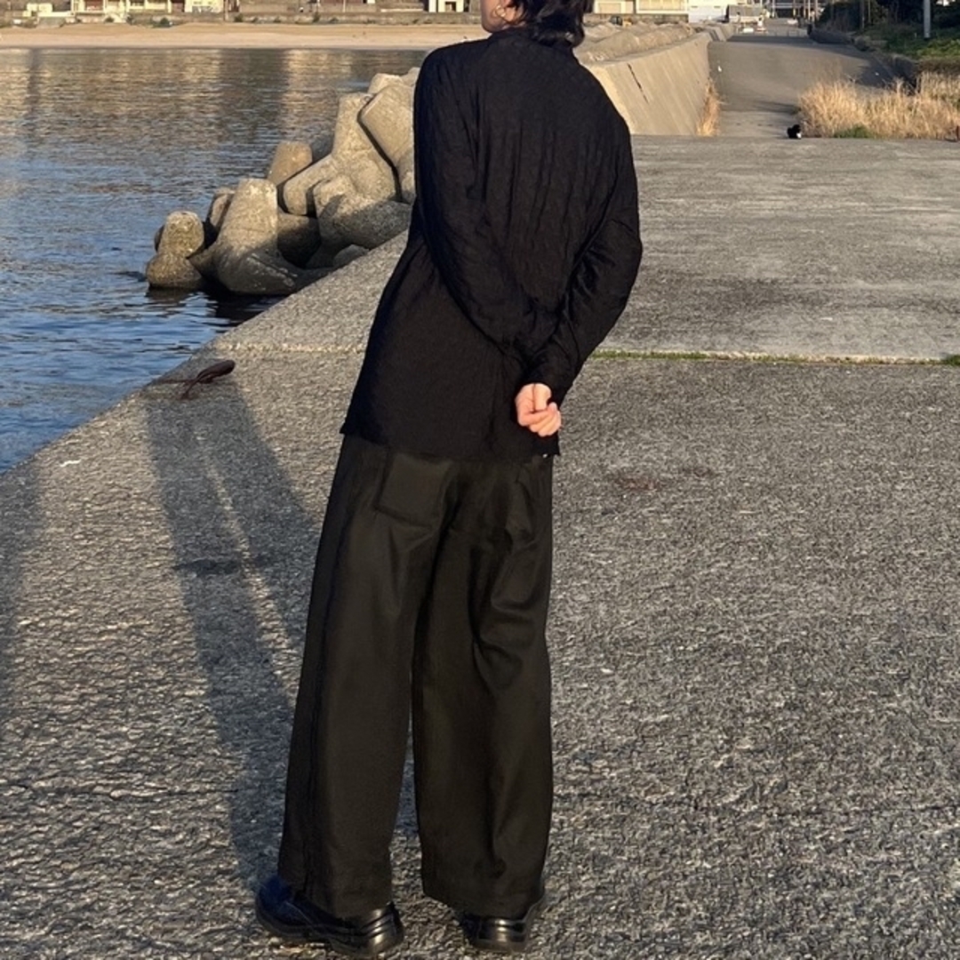 値下げしました 90年代 3XL 良デザイン ポリシャツ 総柄 黒