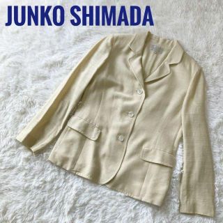 ジュンコシマダ(JUNKO SHIMADA)の☆ JUNKO SHMADAテーラードジャケット 11号 カーキ色 麻混(テーラードジャケット)