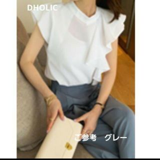 ディーホリック(dholic)のハーフネック フリル ブラウス　M(シャツ/ブラウス(半袖/袖なし))