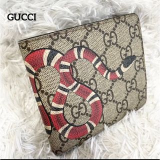 グッチ(Gucci)のグッチ 二つ折り財布 キングスネークプリント　蛇　GGキャンバス　ウォレット(折り財布)