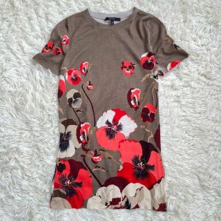 グッチ(Gucci)のグッチ/GUCCI 半袖ニット カットソー　花柄　フラワー　シルク　カシミヤ　絹(Tシャツ(半袖/袖なし))