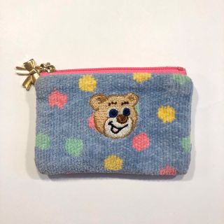 フェイラー(FEILER)のフェイラー　テディ刺繍　本体カラフル水玉　ポーチ　ミニ(ポーチ)