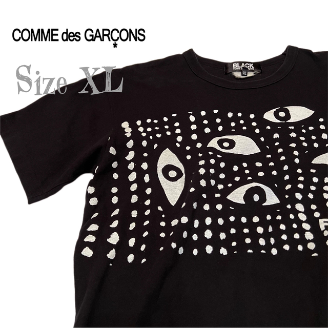 COMME des GARCONS(コムデギャルソン)の希少★コムデギャルソン アイズTシャツ サイズXL ブラック 総柄カットソー メンズのトップス(Tシャツ/カットソー(七分/長袖))の商品写真