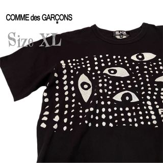 コムデギャルソン(COMME des GARCONS)の希少★コムデギャルソン アイズTシャツ サイズXL ブラック 総柄カットソー(Tシャツ/カットソー(七分/長袖))