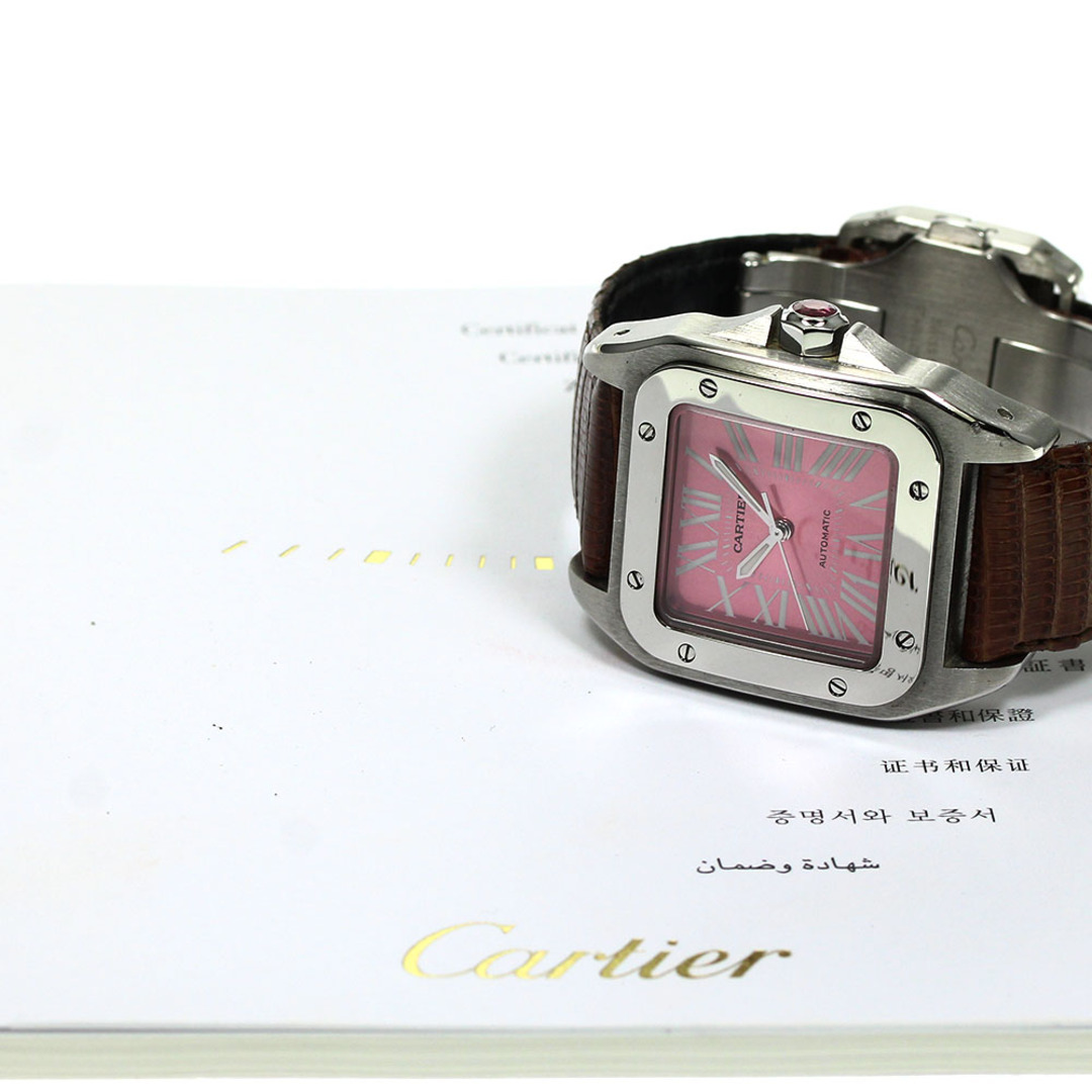 カルティエ CARTIER W20133X8 サントス100 MM 自動巻き ボーイズ 保証書付き_752390