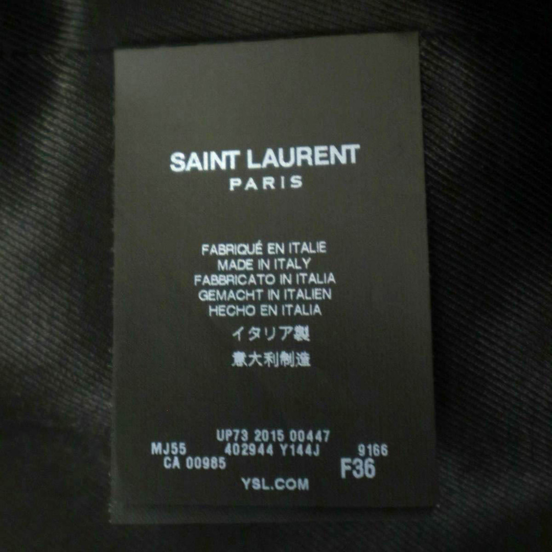 サンローラン パリ ステンカラー ロング コート 402944 レディース ブラック ホワイト SAINT LAURENT PARIS  【アパレル・小物】