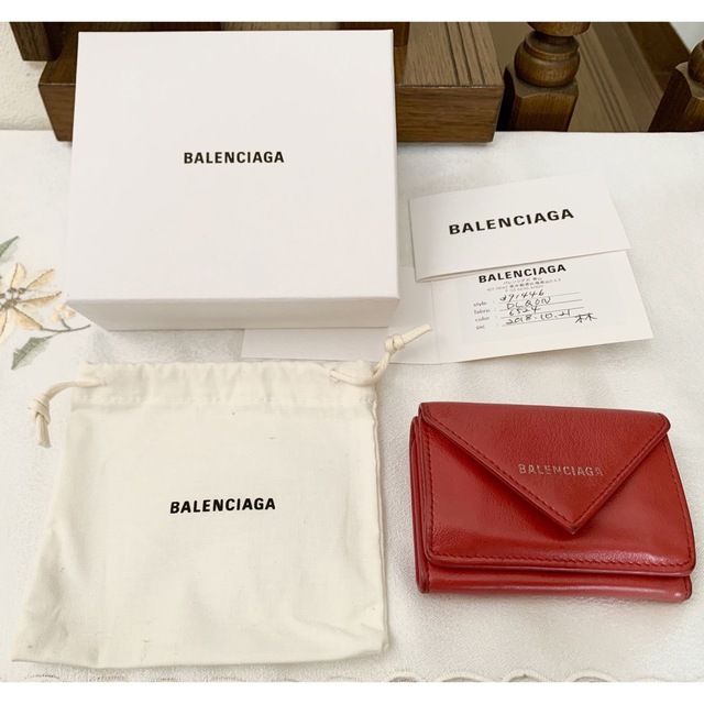 バレンシアガペーパーミニ財布ネイビーウォレットBALENCIAGAカバス正規品