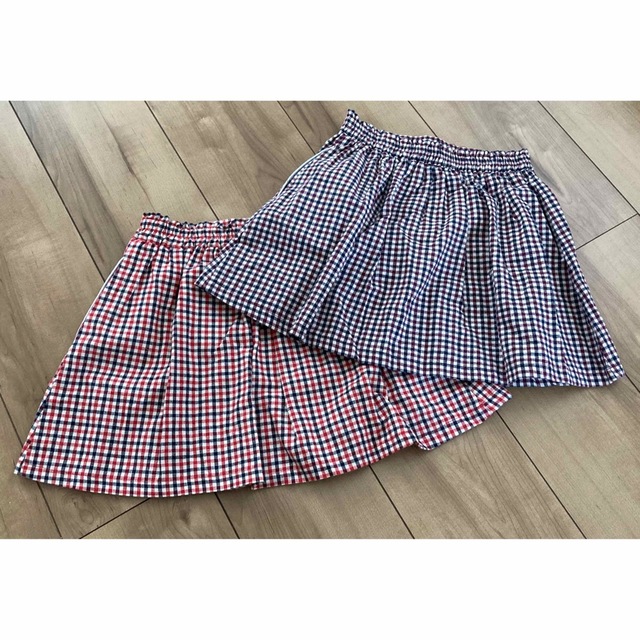 ギンガムチェックスカート 新品 キッズ/ベビー/マタニティのキッズ服女の子用(90cm~)(スカート)の商品写真