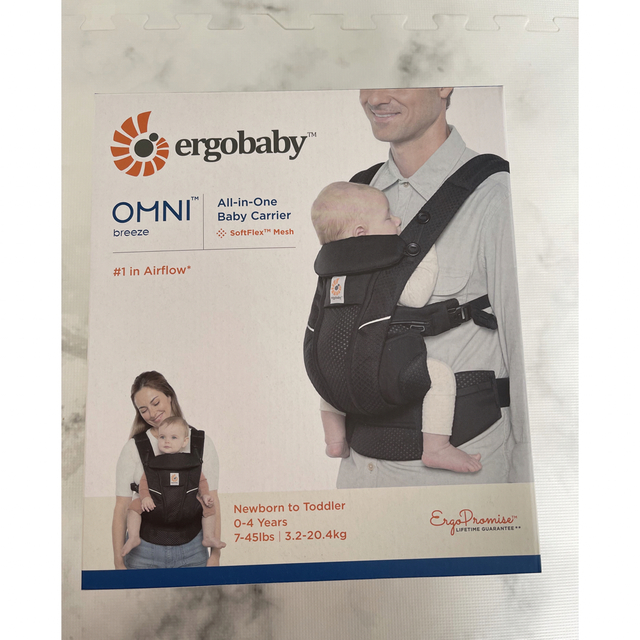 Ergobaby(エルゴベビー)のエルゴオムニブリーズ　オニキスブラック(保証カード付) キッズ/ベビー/マタニティの外出/移動用品(抱っこひも/おんぶひも)の商品写真