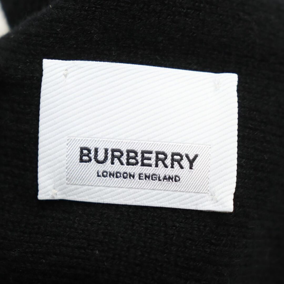 BURBERRY(バーバリー)の未使用品◆定価45100円 バーバリーロンドンイングランド 80580541 ロゴインターシャ カシミヤ ツートンビーニー 黒×白 54-61 英国製 正規 メンズの帽子(ニット帽/ビーニー)の商品写真