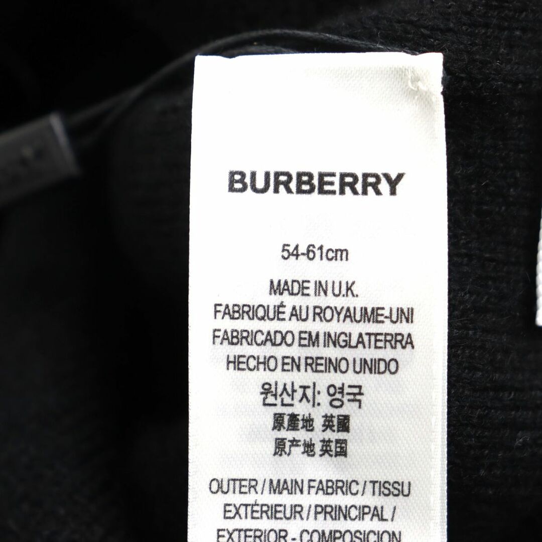 BURBERRY(バーバリー)の未使用品◆定価45100円 バーバリーロンドンイングランド 80580541 ロゴインターシャ カシミヤ ツートンビーニー 黒×白 54-61 英国製 正規 メンズの帽子(ニット帽/ビーニー)の商品写真