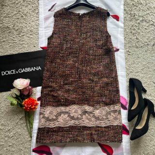 未使用【Dolce&Gabbana】レースツイードワンピース-