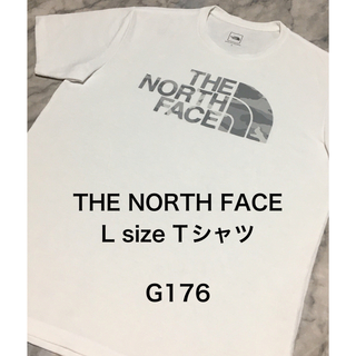 ザノースフェイス(THE NORTH FACE)の【レア】古着 L size THE NORTH FACE Tシャツ 迷彩ロゴ 白(Tシャツ(半袖/袖なし))
