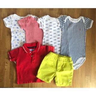 プチバトー(PETIT BATEAU)のPETIT BATEAU プチバトー　男の子 6m/67cm(ロンパース)