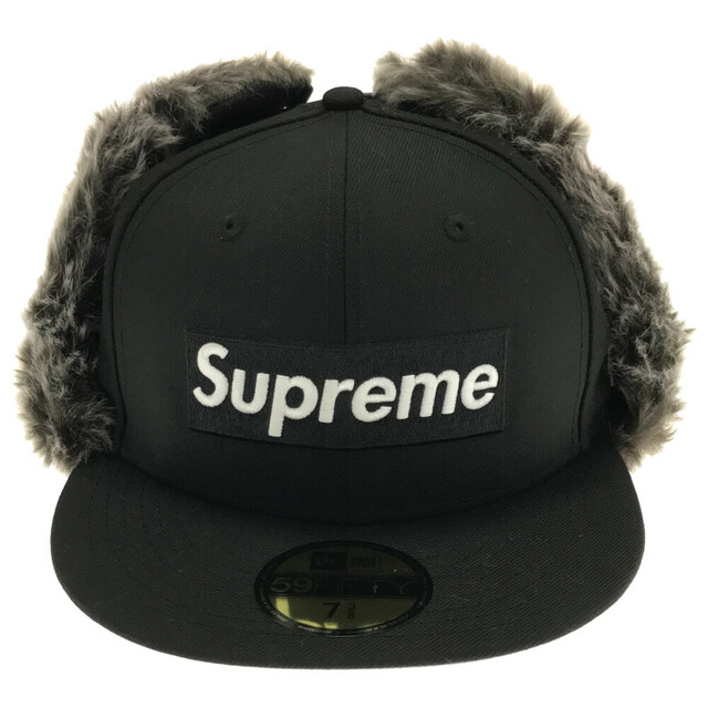 帽子SUPREME シュプリーム 19AW×NEW ERA Ear Flap BOX LOGO Cap ニューエラ フライトキャップ イヤーフラップ ボックスロゴキャップ 帽子 ブラック