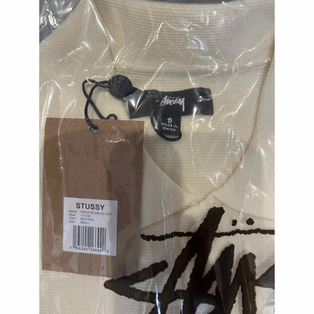 週末限定STUSSY PERFORATED SWIRL KNIT SHIRT S 週末限定STUSSY PERFORATED SWIRL KNIT SHIRT S