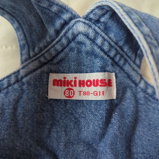 mikihouse(ミキハウス)のMIKIHOUSE オーバーオール　半ズボン キッズ/ベビー/マタニティのベビー服(~85cm)(カバーオール)の商品写真