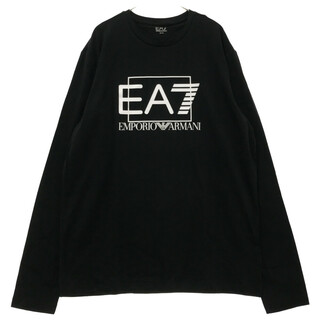 エンポリオアルマーニ(Emporio Armani)のEMPORIO ARMANI エンポリオアルマーニ EA7 フロントロゴプリント ロングスリーブ 長袖Tシャツ ブラック 3RPT64 J03Z(Tシャツ/カットソー(七分/長袖))