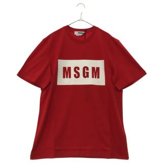 エムエスジイエム(MSGM)のMSGM エムエスジーエム フロントロゴプリント 半袖Tシャツ カットソー レッド 2000MM520(Tシャツ/カットソー(半袖/袖なし))