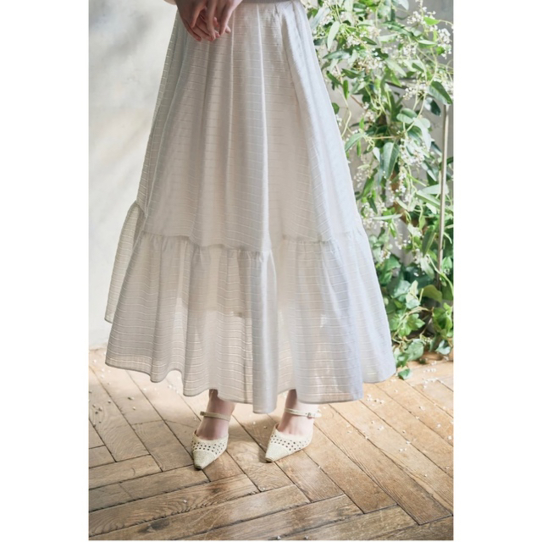 Stripe Jacquard Volume Skirt