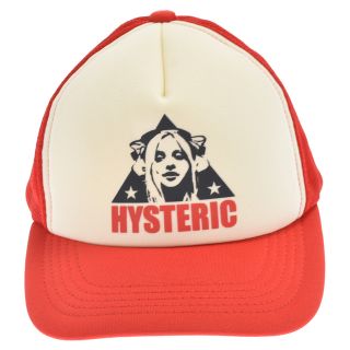 ヒステリックグラマー(HYSTERIC GLAMOUR)のHYSTERIC GLAMOUR ヒステリックグラマー TRIANGLE WOMAN メッシュキャップ 帽子 レッド 02202QH01(キャップ)