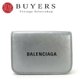 バレンシアガ(Balenciaga)の【中古】バレンシアガ  コンパクト財布 三つ折り財布 キャッシュ ミニ 593813 レザー 革 シルバー ユニセックス レディース メンズ 女性 男性 BALENCIAGA compact Wallet leather silver(財布)