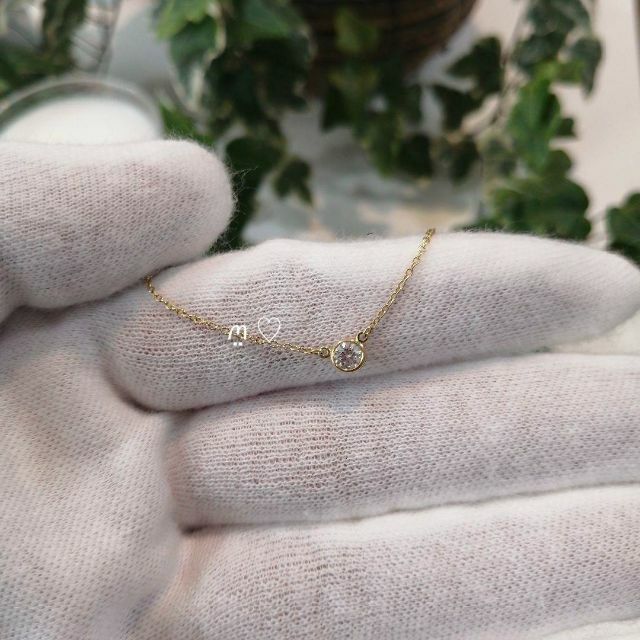 ティファニー バイザヤードネックレス ダイヤ0.17ct k18イエロー