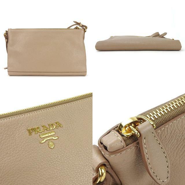 プラダ ショルダーバッグ 斜めがけ 1BH050 レザー 革 カメオ ベージュ系 普段使い レディース 女性 PRADA Shoulder Bag leather cammeo 22043