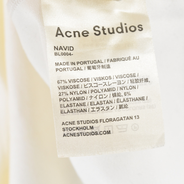 Acne Studios(アクネストゥディオズ)のAcne Studios アクネ スティディオス ロゴクルーネック カットソー 半袖Tシャツ BL0004 ホワイト メンズのトップス(Tシャツ/カットソー(半袖/袖なし))の商品写真