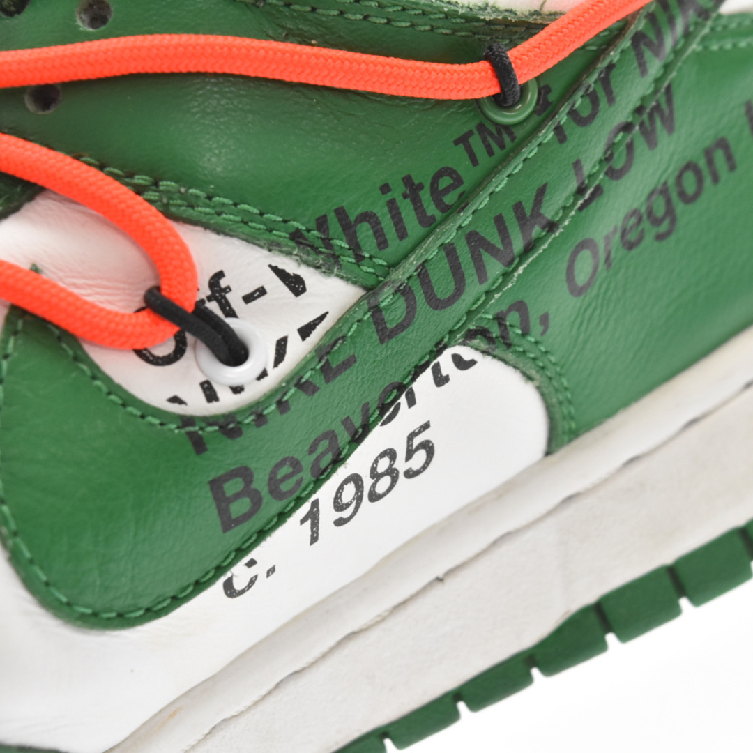 NIKE ナイキ ×OFF-WHITE DUNK LOW WHITE/PINEGREEN ×オフホワイト ダンクロー ホワイト/パイングリーン ローカットスニーカー US10/28cm CT0856-100