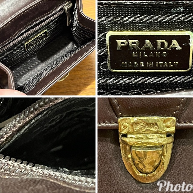 超希少　PRADA プラダ　レザー　ウエストポーチ　ブラウン　ヴィンテージ